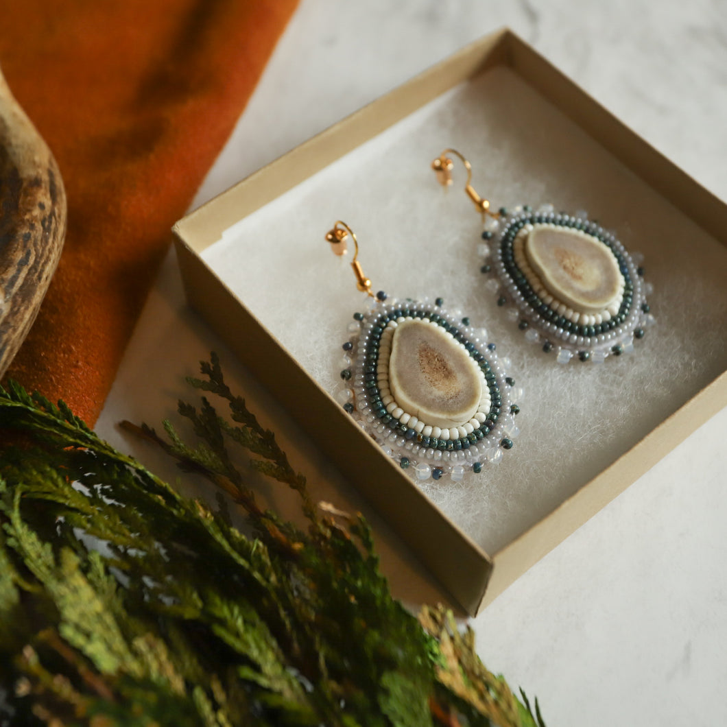 Elk Antler Beaded Earrings