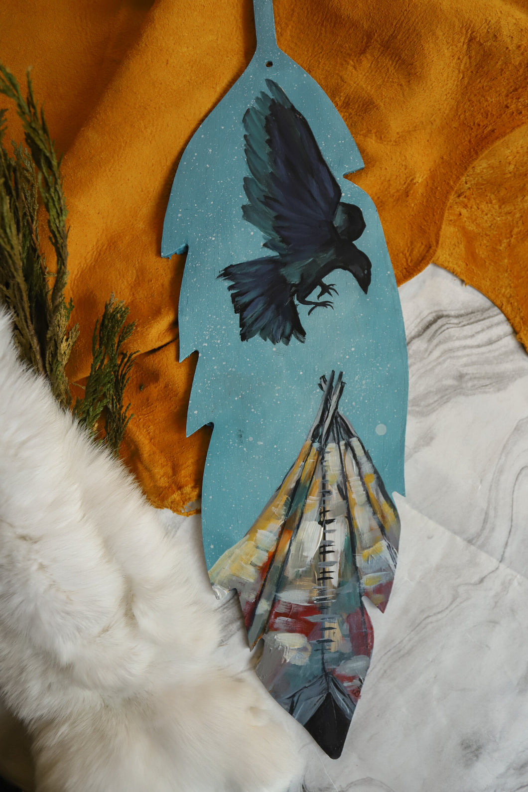 Raven and Tipi 20” Feather