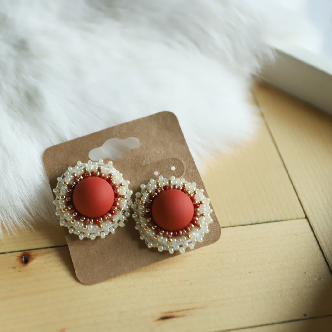 Christmas Red Matte Studs