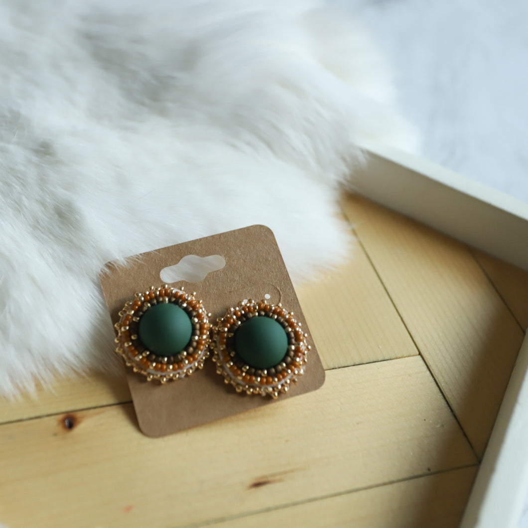 Dark Matte Green Studs