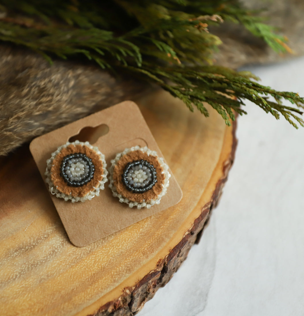 Moosehide, Vintage Beads Studs