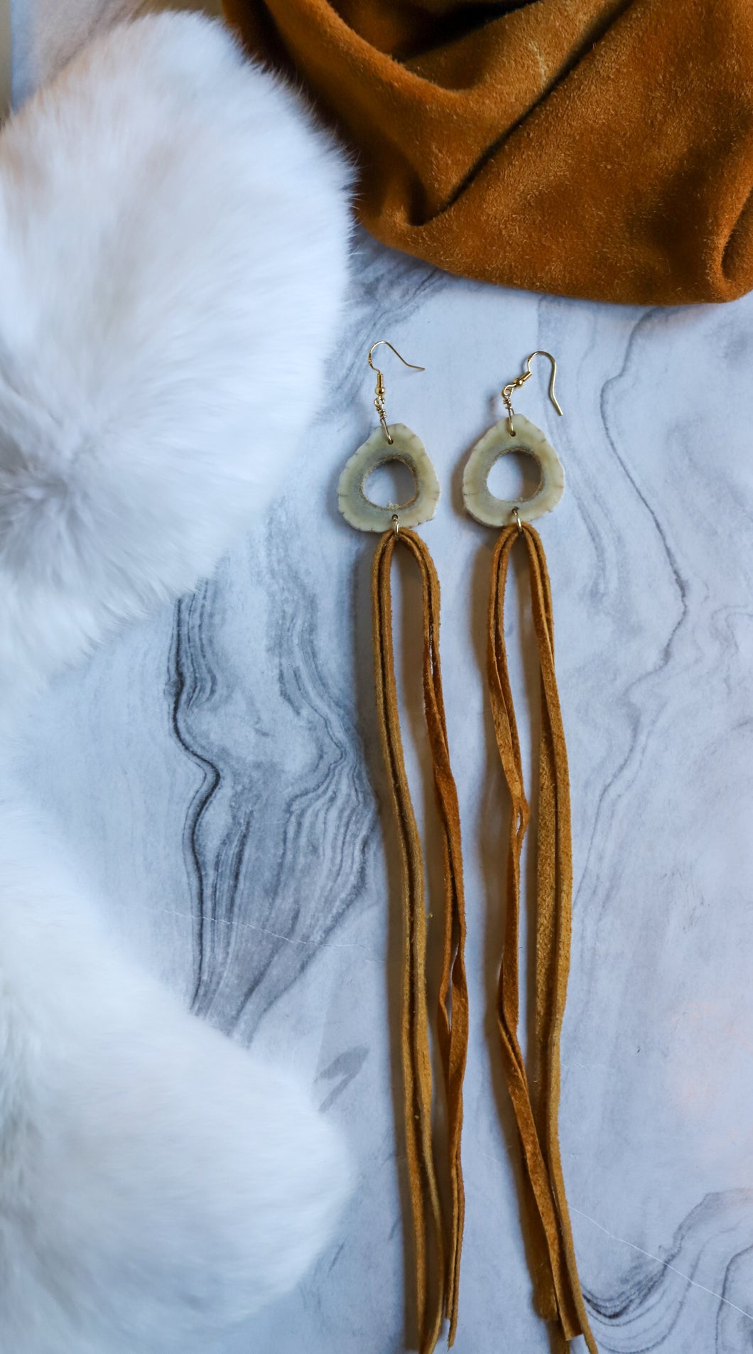 Elk Antler and Hometanned Fringe