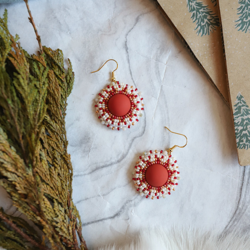 Matte Red Christmas Earrings