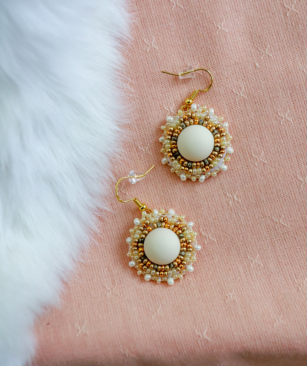 Mini Matte White Earrings