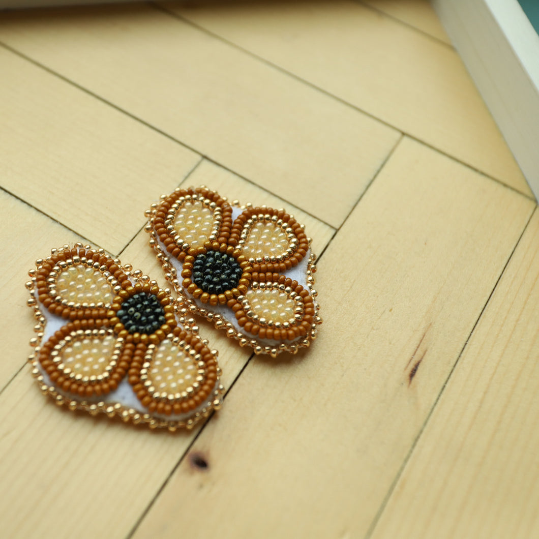 Half Beaded Golden Floral