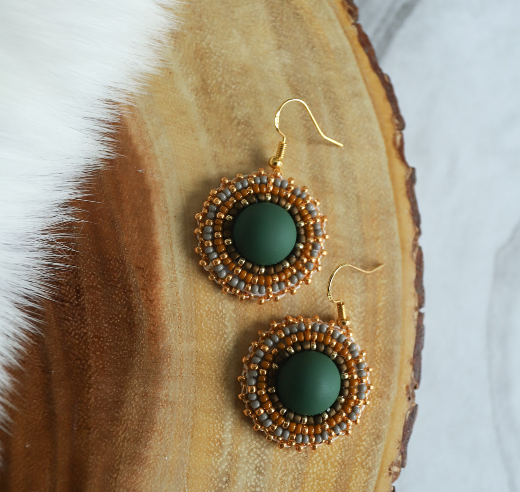 Green Matte Earrings