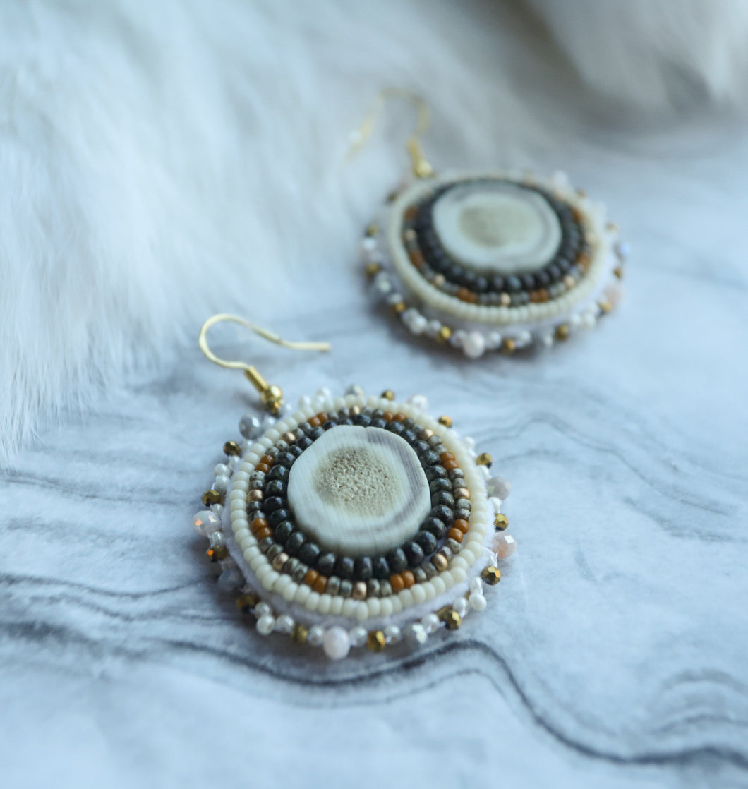 Beaded Antler Earrings