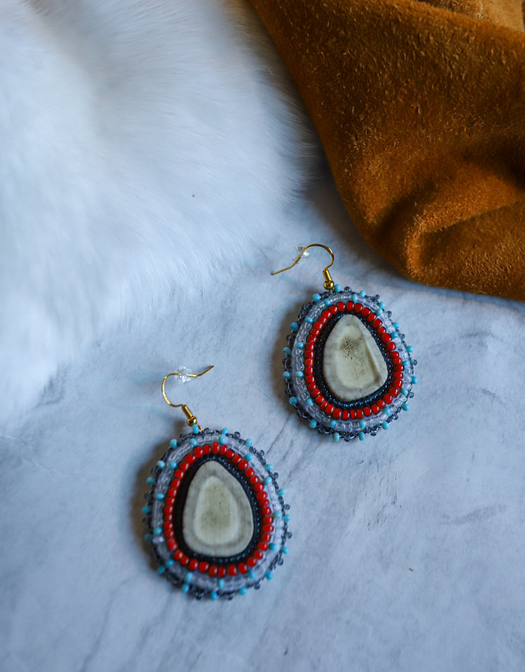 Antler Beaded Vintage Earrings