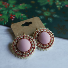 Load image into Gallery viewer, Pink Christmas Earrings
