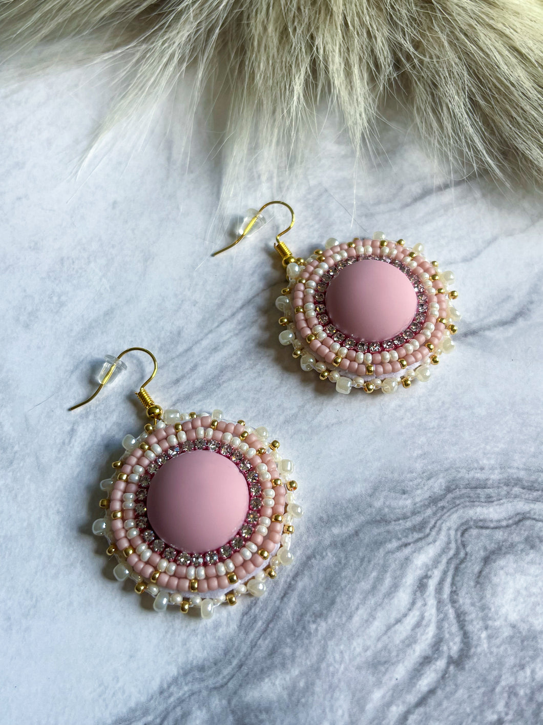 Pink Beaded Earrings