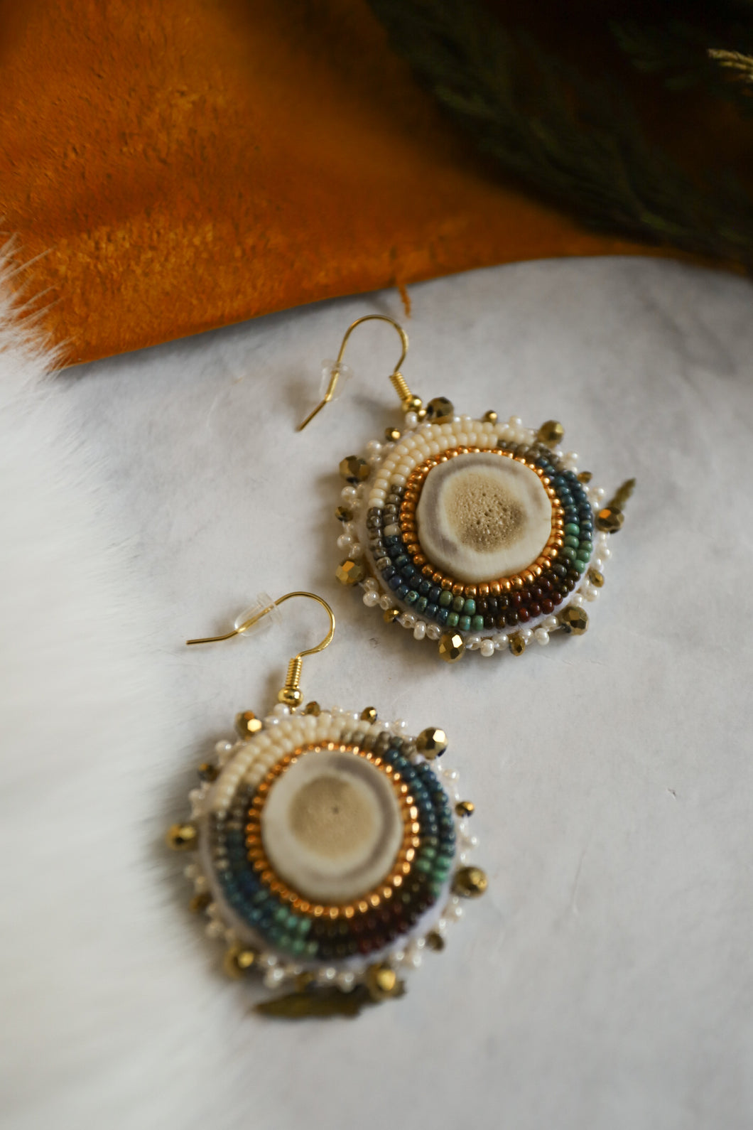 Beaded Elk Earrings