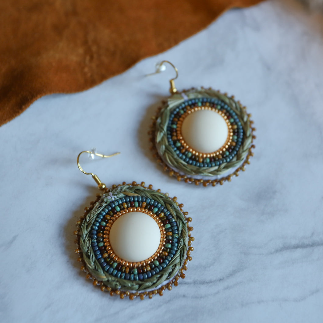 Beaded Sweetgrass Earrings