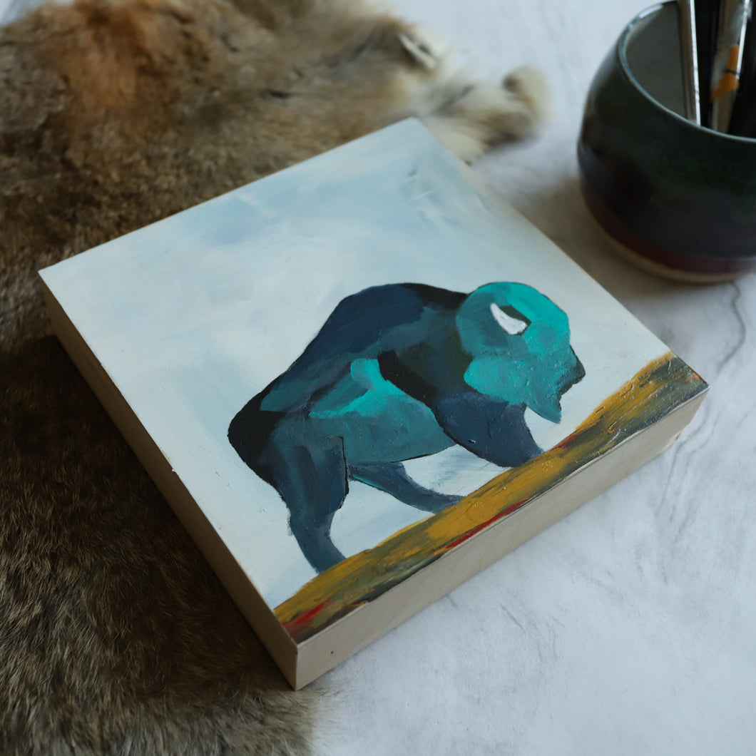 6x6” Abstract Buffalo