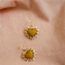 Load image into Gallery viewer, Matte Yellow Heart Earrings
