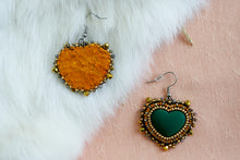 Load image into Gallery viewer, Matte Green Beaded Hearts
