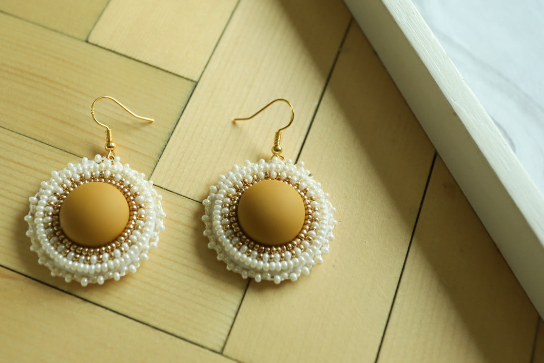 Beaded Yellow Earrings