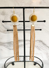 Load image into Gallery viewer, Beaded Earring, Deer Hide Fringe
