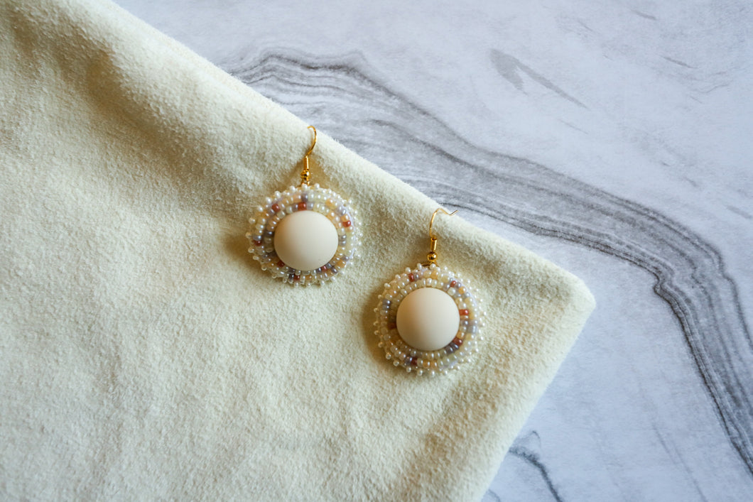 Light coloured Beaded Earrings