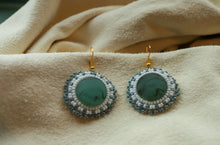 Load image into Gallery viewer, Green Marble Beaded Earrings
