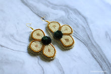 Load image into Gallery viewer, Half Floral, Tufted Earrings
