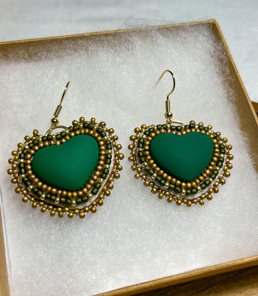 Matte Green Hearts