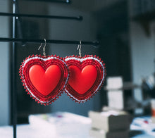 Load image into Gallery viewer, Red Beaded Heart
