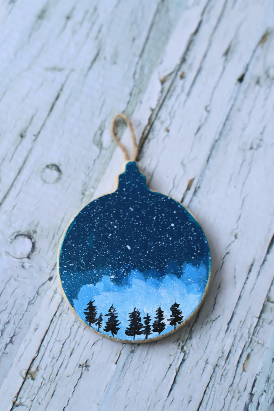 Night Sky Painted Ornament